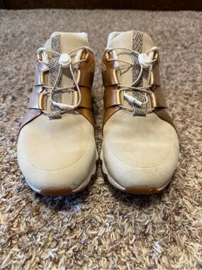 Sorel Women's Beige and Gold Lace-Tab Sneakers
